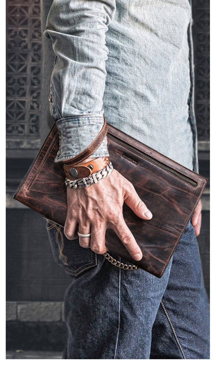 Whatna 2way 天然 牛革 セカンドバッグ メンズ クラッチ バッグ 手持ちバッグ カード6枚収納 本 革 A4 ipad10.5収納可 小銭入 お札入れ ビジネス カジュアル フォーマル 冠婚葬祭 結婚式 二次会 披露宴バッグ 紳士用 男性用-6