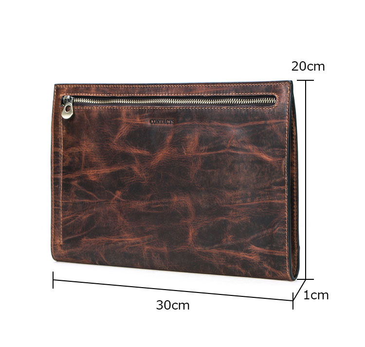 Whatna 2way 天然 牛革 セカンドバッグ メンズ クラッチ バッグ 手持ちバッグ カード6枚収納 本 革 A4 ipad10.5収納可 小銭入 お札入れ ビジネス カジュアル フォーマル 冠婚葬祭 結婚式 二次会 披露宴バッグ 紳士用 男性用-1