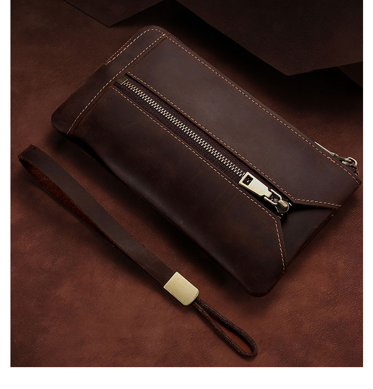 Whatna 天然 牛革 ミニセカンド バッグ メンズ ハンドストラップ付 ミニバッグ キーケース 6連 財布 小銭入れ お札入れ カード入れ 厚手 レザー 本 革 ミニクラッチ 手持ちバッグ-11