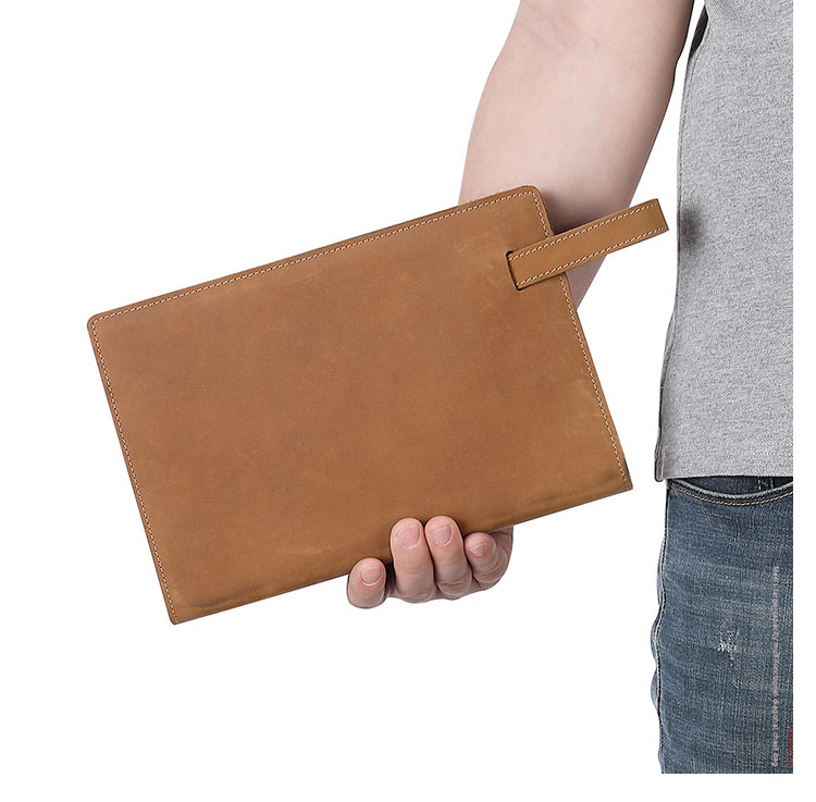 Whatna 2way 厚手 天 然 牛革 セカンドバッグ メンズ クラッチ バッグ 手持ちバッグ 本 革B5 Ipad mini 収納可 ペン挿しx2 ビジネス カジュアル フォーマル 冠婚葬祭 結婚式 二次会 披露宴バッグ 紳士用 男性-9