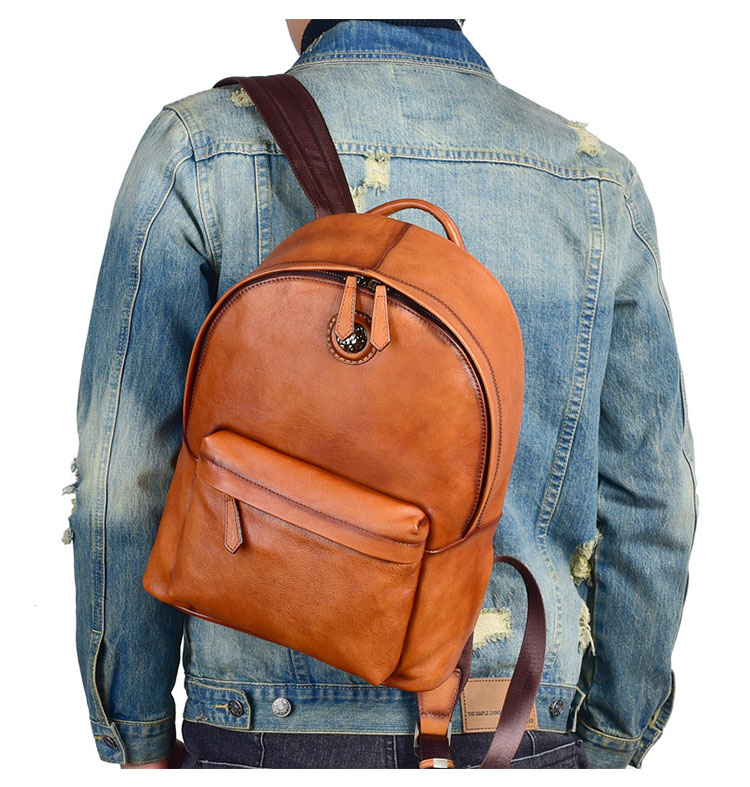 Whatna アンティーク風合い鞣し天 然 牛革ビジネスバッグメンズバッグ 手提げ・リュックの2WAY厚 手 本革 レザー A4 14インチpc収納可 旅行 出張用 通勤 通学 就活 面接 バッグ かばん 男性用 ブラウン16018-9