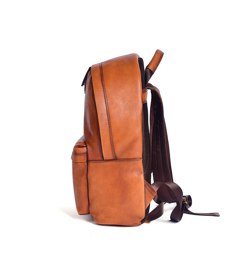 Whatna アンティーク風合い鞣し天 然 牛革ビジネスバッグメンズバッグ 手提げ・リュックの2WAY厚 手 本革 レザー A4 14インチpc収納可 旅行 出張用 通勤 通学 就活 面接 バッグ かばん 男性用 ブラウン16018-4