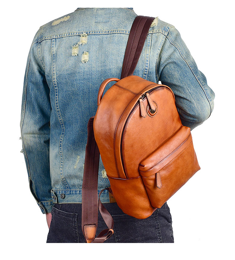 Whatna アンティーク風合い鞣し天 然 牛革ビジネスバッグメンズバッグ 手提げ・リュックの2WAY厚 手 本革 レザー A4 14インチpc収納可 旅行 出張用 通勤 通学 就活 面接 バッグ かばん 男性用 ブラウン16018-10