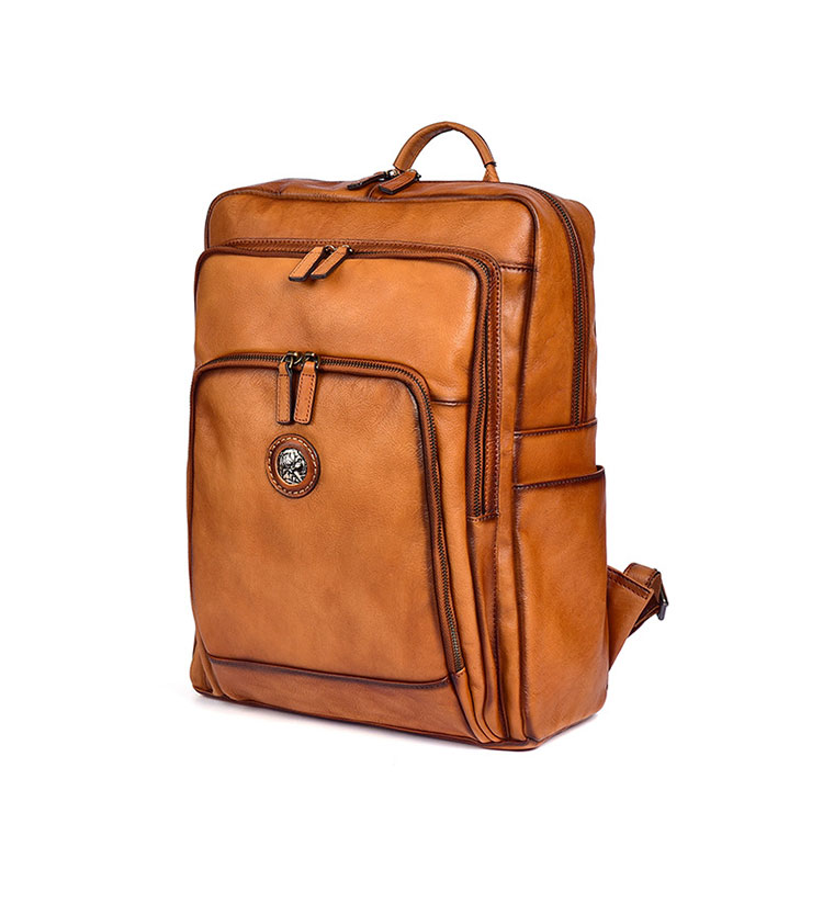 Whatna アンティーク風合い鞣し天 然 牛革 ビジネスバッグ メンズバッグ 手提げバッグ・リュックバッグの2WAY厚 手 本革16インチpc収納可 ダブルファスナー 旅行 出張用 通勤 通学 就活 面接 バッグ かばん 男性用 16022-2