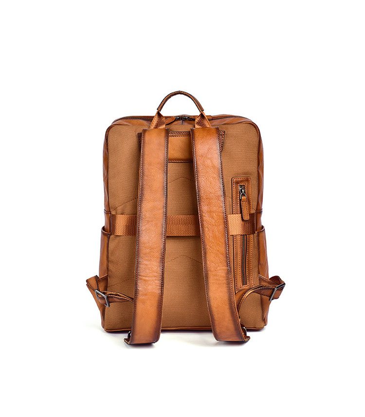 Whatna アンティーク風合い鞣し天 然 牛革 ビジネスバッグ メンズバッグ 手提げバッグ・リュックバッグの2WAY厚 手 本革16インチpc収納可 ダブルファスナー 旅行 出張用 通勤 通学 就活 面接 バッグ かばん 男性用 16022-1