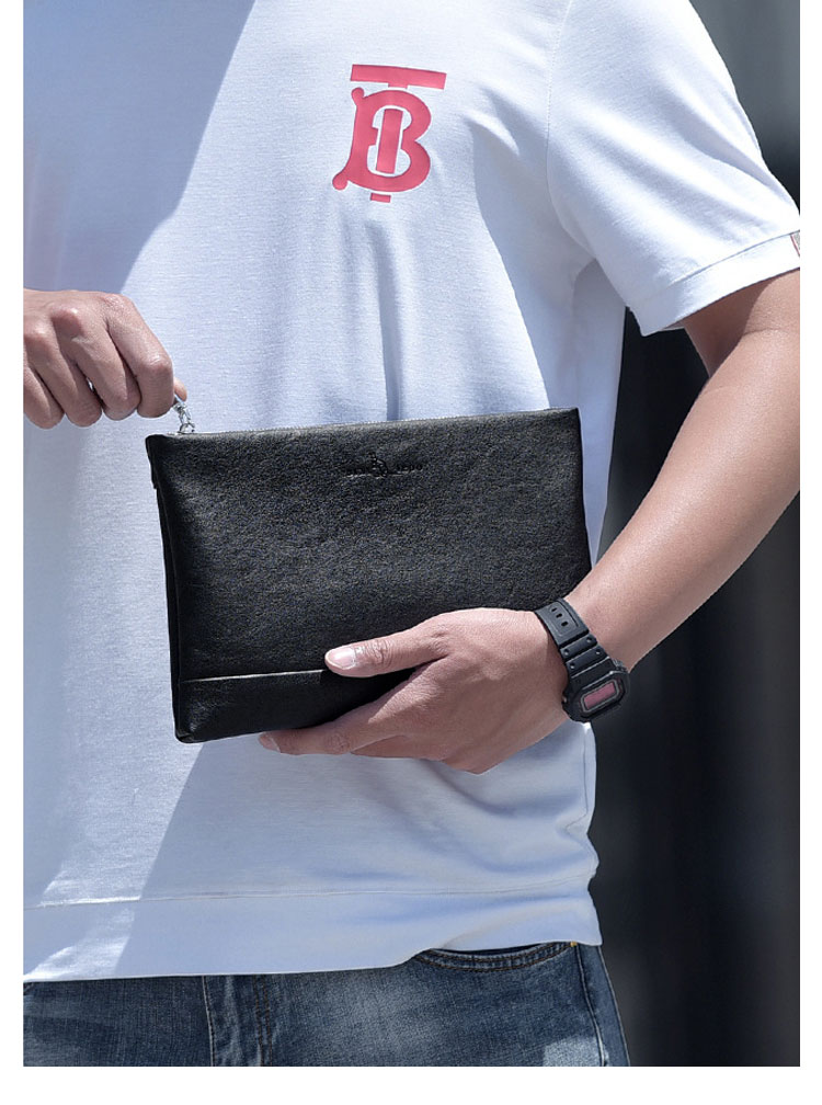 Whatna 2way 革 セカンドバッグ メンズ バッグ クラッチ バッグ 厚手 レザー B5カード6 枚収納可 小銭入れ 札入れ手持ちバッグ 結婚式 バッグ フォーマル ビジネス 冠婚葬祭 バッグ 男性用 紳士用 黒-10