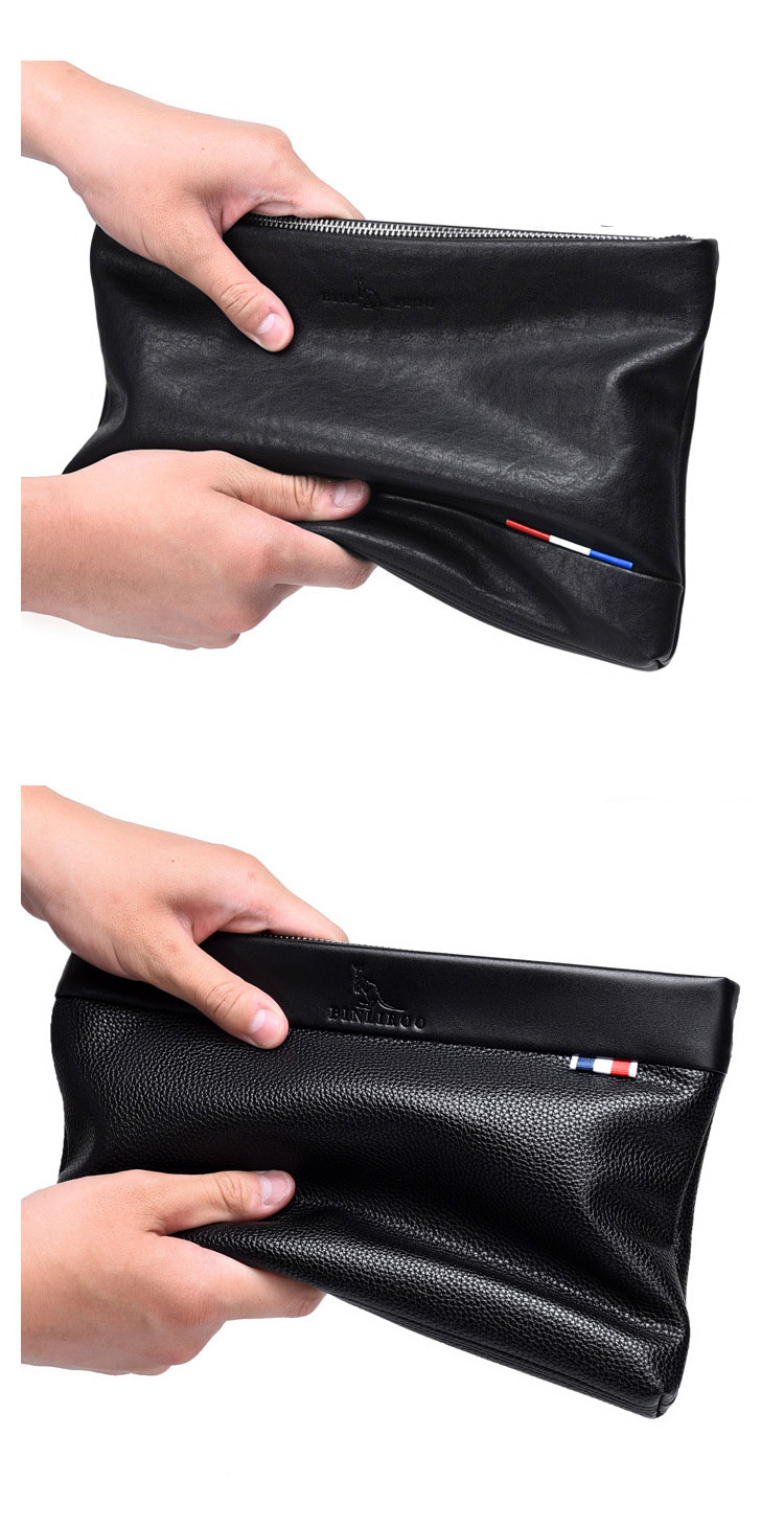 Whatna 2way 革 セカンドバッグ メンズ バッグ クラッチ バッグ 厚手 レザー B5カード6 枚収納可 小銭入れ 札入れ手持ちバッグ 結婚式 バッグ フォーマル ビジネス 冠婚葬祭 バッグ 男性用 紳士用 黒-7