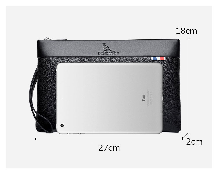 Whatna 2way 革 セカンドバッグ メンズ バッグ クラッチ バッグ 厚手 レザー B5カード6 枚収納可 小銭入れ 札入れ手持ちバッグ 結婚式 バッグ フォーマル ビジネス 冠婚葬祭 バッグ 男性用 紳士用 黒-1