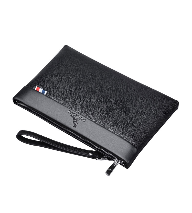 Whatna 2way 革 セカンドバッグ メンズ バッグ クラッチ バッグ 厚手 レザー B5カード6 枚収納可 小銭入れ 札入れ手持ちバッグ 結婚式 バッグ フォーマル ビジネス 冠婚葬祭 バッグ 男性用 紳士用 黒-5