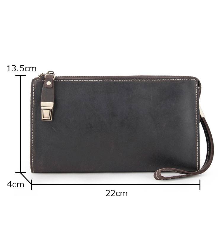 Whatna 厚手 天然 牛革 ミニセカンド バッグ メンズ 手 クラッチ バッグ 小さ札入れ 小銭入 れカード入れ カード6枚収納可 3室仕切  手持ちバッグ ハンドバッグ 本革 フォーマル 冠婚葬祭 結婚式 バッグ紳士用 男性用 6052-1