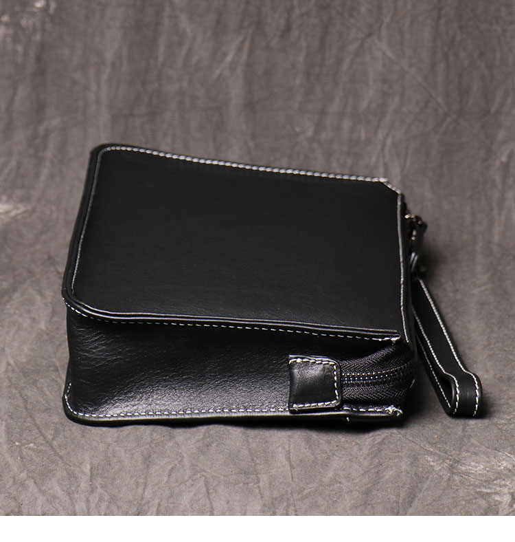 Whatna 2way 天然牛革 セカンドバッグ メンズ クラッチ バッグ 手持ちバッグ 小銭入 お札入れ カード6枚収納 本 革ipadmini収納可 ビジネス カジュアル フォーマル 冠婚葬祭 結婚式 二次会 披露宴バッグ 紳士用 男性用黒-3