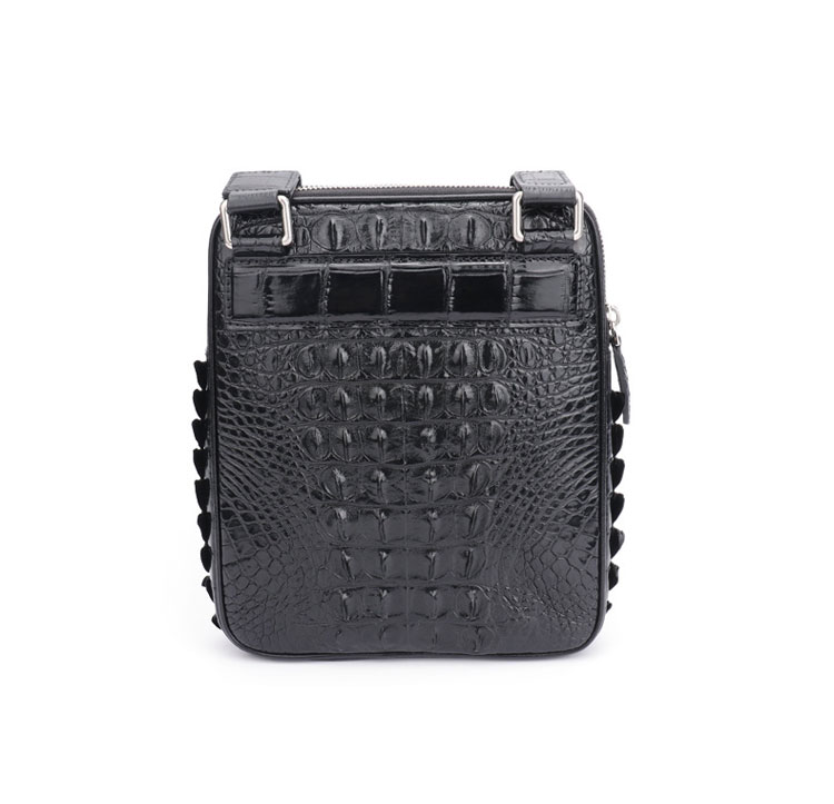 Whatna ワニ革 本革 ショルダーバッグ メンズ メッセンジャーバッグ 縦型 小さめ ビジネスバッグ 9.7インチipad収納可 クロコダイル革 本皮 通勤 通学 斜めがけバッグ かばん男性用 ブラウン 黒（1121）-3