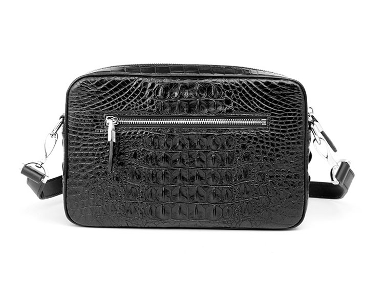 Whatna ワニ革 本革 セカンド バッグ メンズ 3way クラッチ ショルダーバッグ 肩掛けバッグ 小さい ショルダーベルト付 クロコダイル革 本皮カード6枚収納 可 結婚式 バッグ ビジネス フォーマル 冠婚葬祭 バッグ紳士用 男性用 黒 4006-11-2