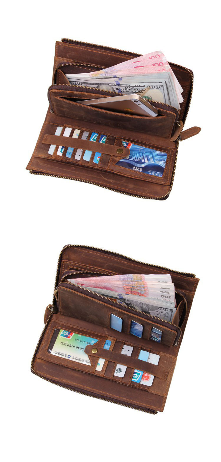 Whatna 2way 天然 牛革ミニセカンド バッグ メンズ バッグ 手持ちバッグ カード入れ 小銭入れ 札入れ カード 20枚収納 本 革 2室仕切 ビジネス カジュアル フォーマル 冠婚葬祭 結婚式 二次会 披露宴バッグ-7