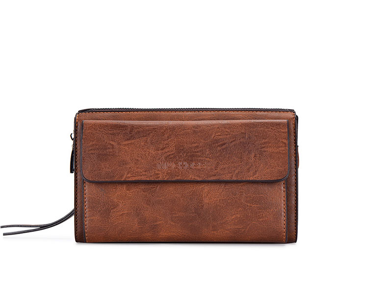 Whatna 2way 革 ミニセカンドバッグ メンズ クラッチ バッグ小さめ 長財布 カード入れ 小銭入れ 札入れ 10枚カード収納 ペンホルダー付き パスワードロックが付 手持ちバッグ 男性用 紳士用 結婚式 冠婚葬祭 バッグ-1