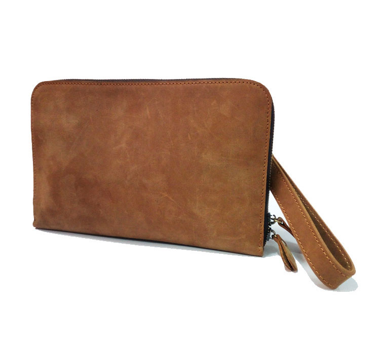 Whatna 天然 牛革 セカンド バッグ メンズ  3way クラッチ ショルダーバッグ 肩掛け 手持ちバッグ 小さい ショルダーベルト付 ハンドストラップ付 ダブルファスナー 本革 結婚式 バッグ ビジネス フォーマル 冠婚葬祭 バッグ紳士用 男性用-2