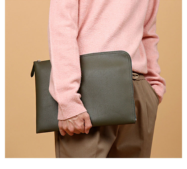 Whatna 2way 革 セカンドバッグ メンズ クラッチ バッグ 手持ちバッグ A4大きめipad Air13.3収納可 ブリーフケース カード6枚収納可ビジネス カジュアル フォーマル 冠婚葬祭 結婚式 二次会 披露宴バッグ 紳士用 男性用-5