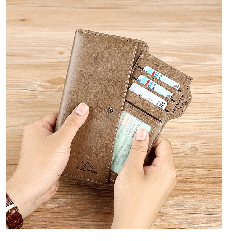 Whatna革 ミニセカンドバッグ メンズ バッグ 長財布 カード入れ 小銭入れ 札入れ RFID スキミング防止17枚カード収納ハンドストラップ付 小さめ クラッチバッグ 手持ちバッグポーチ 男性用 紳士用 結婚式 冠婚葬祭 バッグ-5