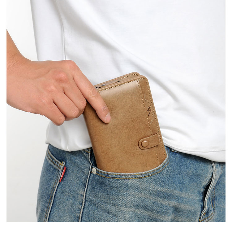 Whatna革 ミニセカンドバッグ メンズ バッグ 長財布 カード入れ 小銭入れ 札入れ RFID スキミング防止17枚カード収納ハンドストラップ付 小さめ クラッチバッグ 手持ちバッグポーチ 男性用 紳士用 結婚式 冠婚葬祭 バッグ-7