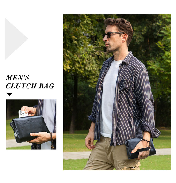 Whatna 天然 牛革 セカンドバッグ メンズ バッグ クラッチ バッグ 小さい パスワードロックボタン付 カード6枚収納可 厚手 本 革 レザー 結婚式 バッグ フォーマル ビジネス 冠婚葬祭 バッグ 男性用 紳士用 (MC1026)-6