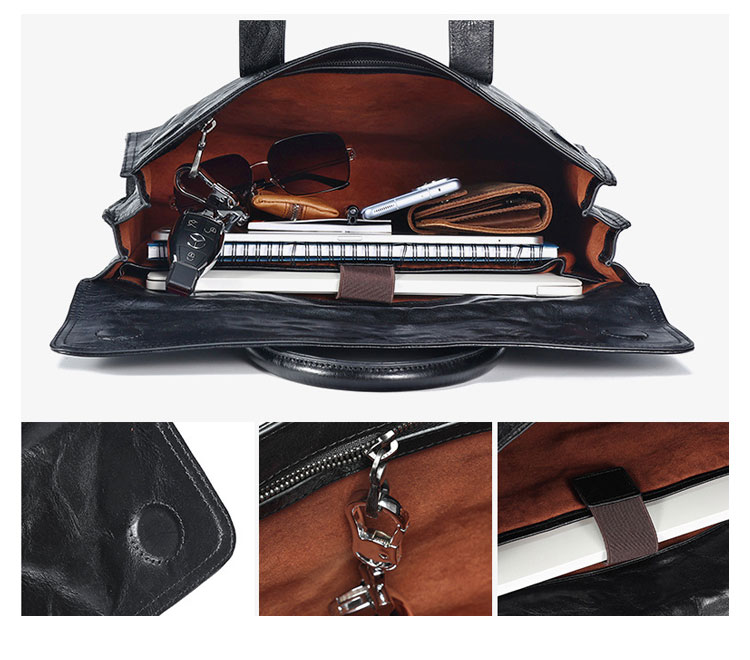 Whatna 天然 牛革 ビジネス バッグメンズ 手提げバッグ 本 革 ブリーフケース 15.6インチPC対応 旅行 出張 通勤 通学 就活 面接 バッグ かばん 男性用 6690-4