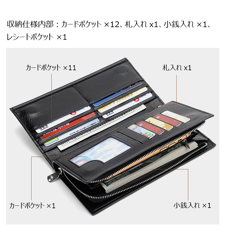 Whatna 革 ミニセカンドバッグ メンズ バッグ 長財布 カード入れ