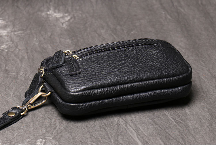 Whatna 2way 天然 牛革 ミニセカンドバッグ メンズ  レディース クラッチ バッグ 小きめ 小銭入れ 本 革 2室仕切 結婚式 披露宴 バッグ カジュアル フォーマル ビジネス 冠婚葬祭 バッグ 男性用 紳士用-3