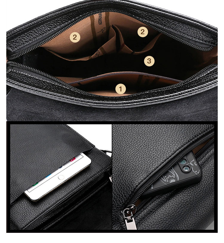 Whatna 革ショルダーバッグ メンズ メッセンジャーバッグ厚手レザー 縦型 小さめビジネスバッグ ipad 9.7収納可 通勤 通学 斜めがけバッグ オシャレ な シンプル な 軽量 実用 自転車 かばん男性用-7