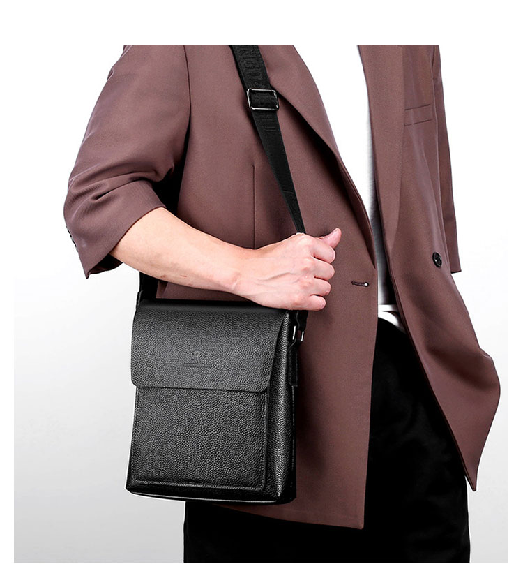 Whatna 革ショルダーバッグ メンズ メッセンジャーバッグ厚手レザー 縦型 小さめビジネスバッグ ipad 9.7収納可 通勤 通学 斜めがけバッグ オシャレ な シンプル な 軽量 実用 自転車 かばん男性用-9