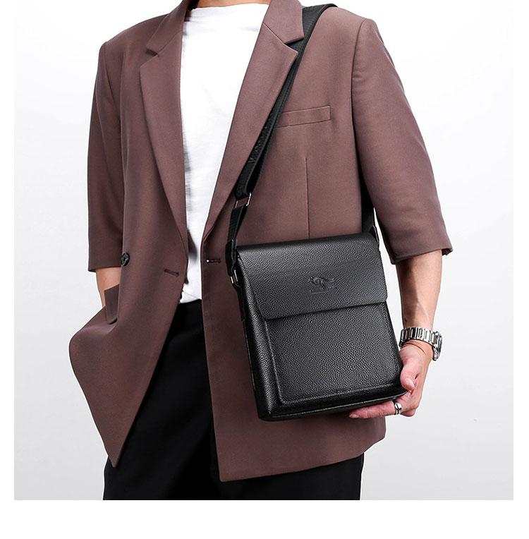 Whatna 革ショルダーバッグ メンズ メッセンジャーバッグ厚手レザー 縦型 小さめビジネスバッグ ipad 9.7収納可 通勤 通学 斜めがけバッグ オシャレ な シンプル な 軽量 実用 自転車 かばん男性用-10