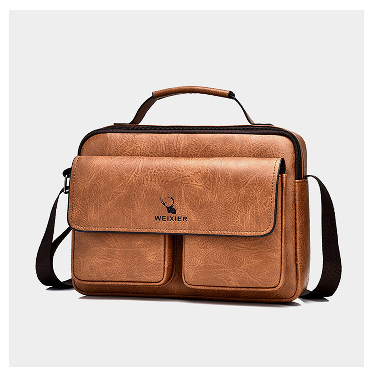 Whatna 革 ショルダーバッグ メンズ 2way 斜め掛け ボディバッグ 胸バッグ 手提げバッグ セカンドバッグ 手持げバッグ 横型Ipad 10.5収納可 カジュアル フォーマル ビジネス 通学 通勤 肩掛けバッグ 自転車かばん プレゼント男性D241-1