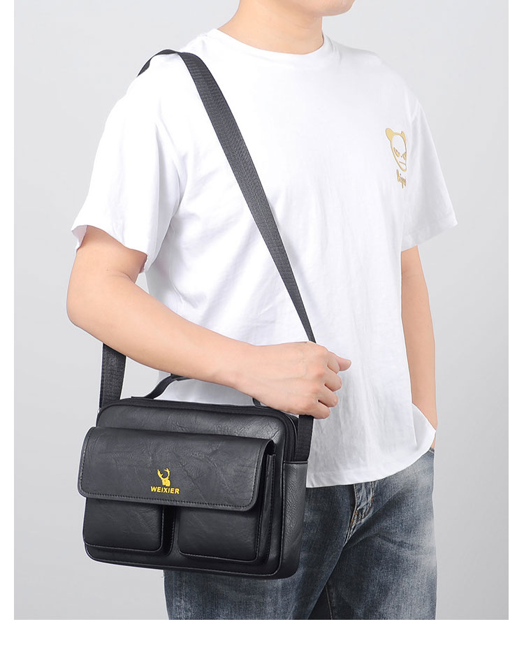 Whatna 革 ショルダーバッグ メンズ 2way 斜め掛け ボディバッグ 胸バッグ 手提げバッグ セカンドバッグ 手持げバッグ 横型Ipad 10.5収納可 カジュアル フォーマル ビジネス 通学 通勤 肩掛けバッグ 自転車かばん プレゼント男性D241-9