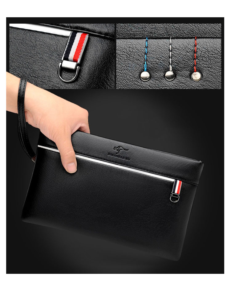 Whatna 2way 革 セカンドバッグ メンズ バッグ クラッチ バッグ 厚手 レザー B5カード6 枚収納可 小銭入れ 札入れ手持ちバッグ 結婚式 バッグ フォーマル  ビジネス 冠婚葬祭 バッグ 男性用 紳士用 黒 8801-7