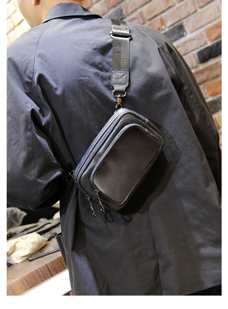 Whatna 厚手PUレザー ミニ セカンド バッグ メンズ 3way クラッチ ショルダーバッグ 肩掛けバッグ 小さい ショルダーベルト付 ハンドストラップ付 本革 結婚式 バッグ ビジネス フォーマル 冠婚葬祭 バッグ紳士用 男性用 黒 L4018-12