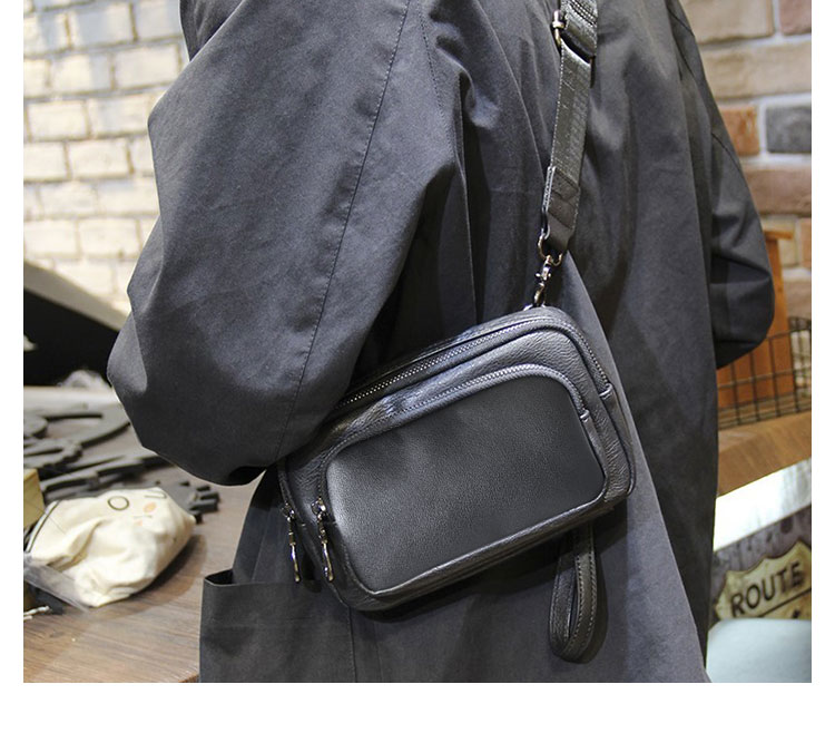 Whatna 厚手PUレザー ミニ セカンド バッグ メンズ 3way クラッチ ショルダーバッグ 肩掛けバッグ 小さい ショルダーベルト付 ハンドストラップ付 本革 結婚式 バッグ ビジネス フォーマル 冠婚葬祭 バッグ紳士用 男性用 黒 L4018-11