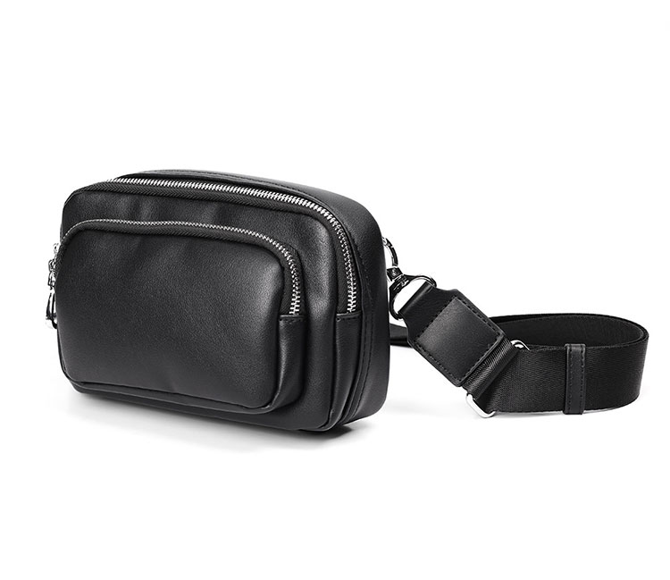 Whatna 厚手PUレザー ミニ セカンド バッグ メンズ 3way クラッチ ショルダーバッグ 肩掛けバッグ 小さい ショルダーベルト付 ハンドストラップ付 本革 結婚式 バッグ ビジネス フォーマル 冠婚葬祭 バッグ紳士用 男性用 黒 L4018-3