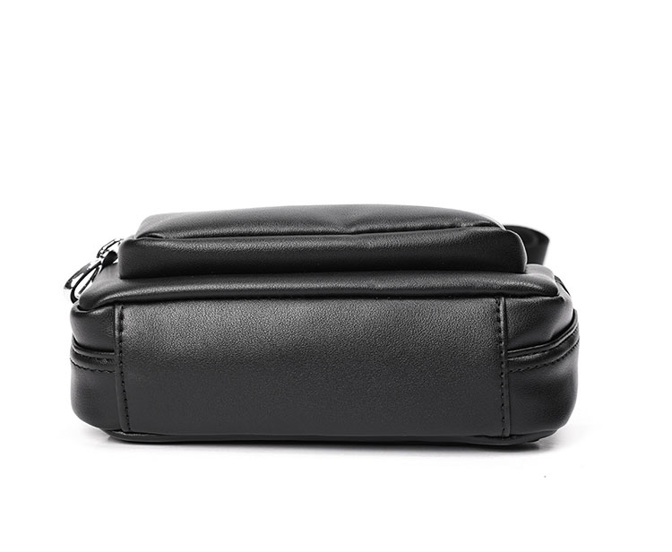 Whatna 厚手PUレザー ミニ セカンド バッグ メンズ 3way クラッチ ショルダーバッグ 肩掛けバッグ 小さい ショルダーベルト付 ハンドストラップ付 本革 結婚式 バッグ ビジネス フォーマル 冠婚葬祭 バッグ紳士用 男性用 黒 L4018-5