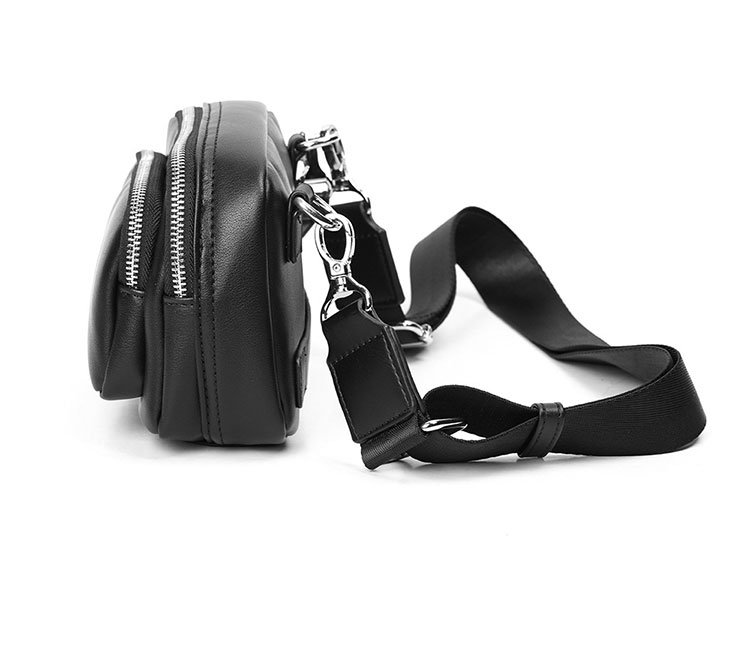 Whatna 厚手PUレザー ミニ セカンド バッグ メンズ 3way クラッチ ショルダーバッグ 肩掛けバッグ 小さい ショルダーベルト付 ハンドストラップ付 本革 結婚式 バッグ ビジネス フォーマル 冠婚葬祭 バッグ紳士用 男性用 黒 L4018-2