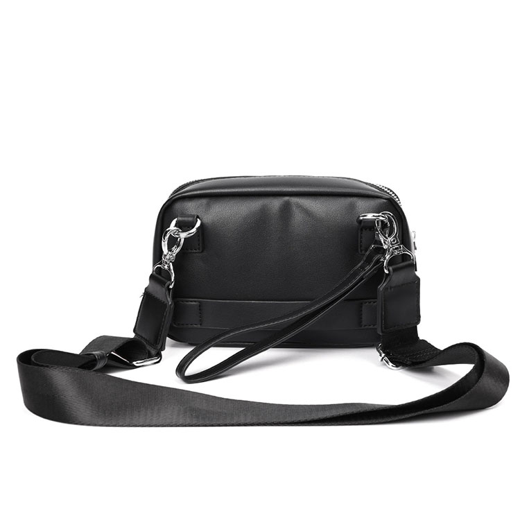 Whatna 厚手PUレザー ミニ セカンド バッグ メンズ 3way クラッチ ショルダーバッグ 肩掛けバッグ 小さい ショルダーベルト付 ハンドストラップ付 本革 結婚式 バッグ ビジネス フォーマル 冠婚葬祭 バッグ紳士用 男性用 黒 L4018-4