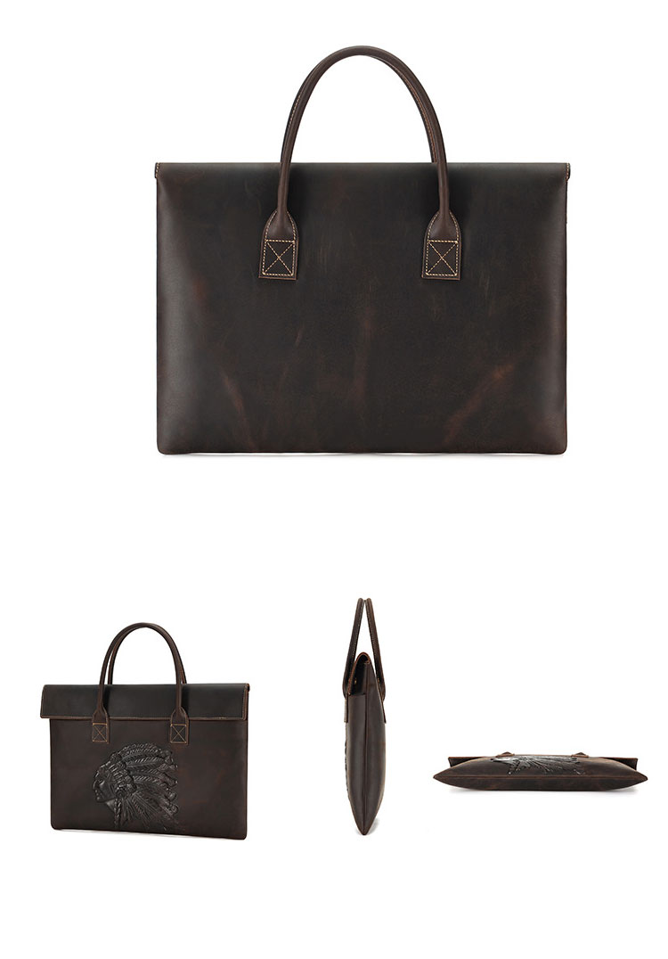 Whatna 牛革 ビジネス バッグメンズ 手提げバッグ 本 革 ブリーフケース 大容量 16インチPC対応 2室仕切 2本ペンホルダー付き 旅行 出張 通勤 通学 就活 面接 バッグ かばん 男性用 6633-2