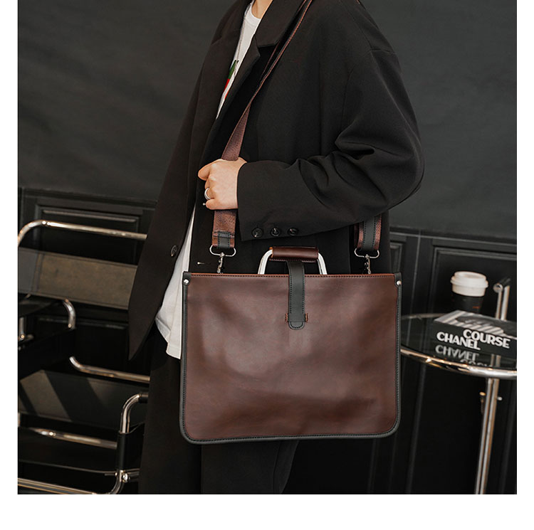 Whatna革 セカンド バッグ メンズ バッグ 3way クラッチ ショルダーバッグ トートバッグ 肩掛けバッグ 大さい A4 サイズ 15.6インチPC 収納可 ショルダーベルト付 ファイルバッグ ブリーフケース ビジネス バッグ 手持ち バッグ 紳士用 男性用 ブラウン 8132-10