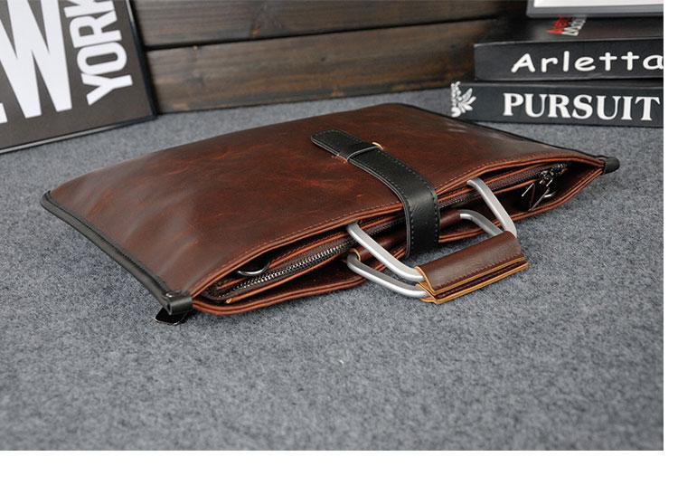 Whatna革 セカンド バッグ メンズ バッグ 3way クラッチ ショルダーバッグ トートバッグ 肩掛けバッグ 大さい A4 サイズ 15.6インチPC 収納可 ショルダーベルト付 ファイルバッグ ブリーフケース ビジネス バッグ 手持ち バッグ 紳士用 男性用 ブラウン 8132-4