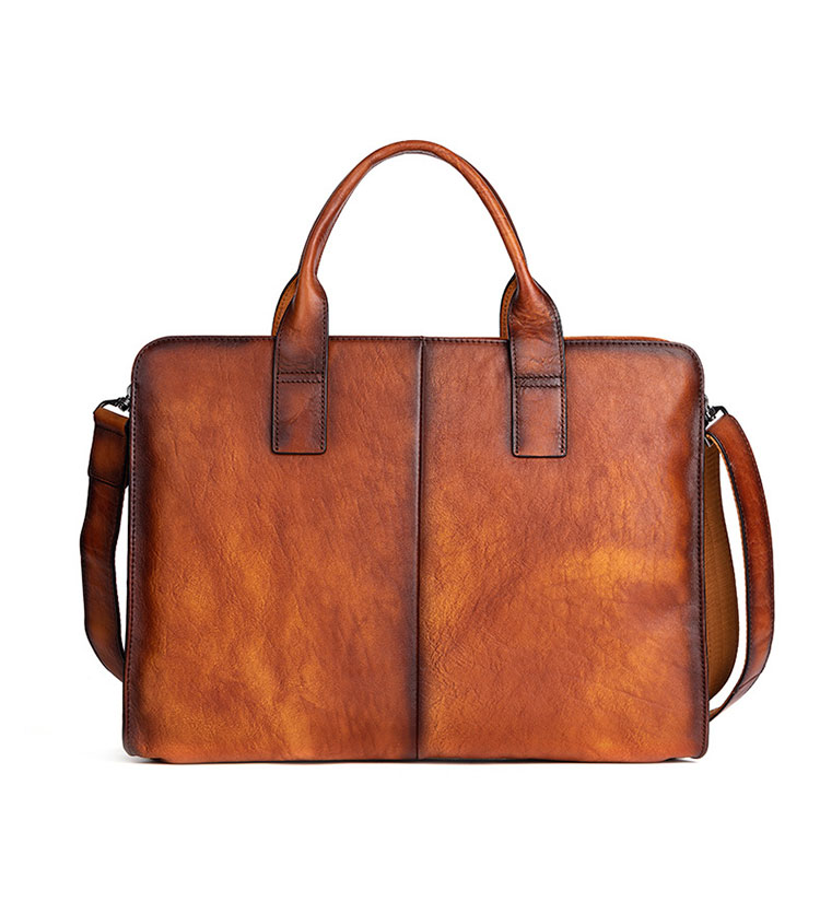 Whatna アンティーク風合い鞣し天 然 牛革 ビジネスバッグメンズ 2way ショルダー 手提げバッグ ブリーフケース2室仕切 15.6インチPC対応 旅行 出張 通勤 通学 就活 面接 バッグ かばん 男性用13719-2