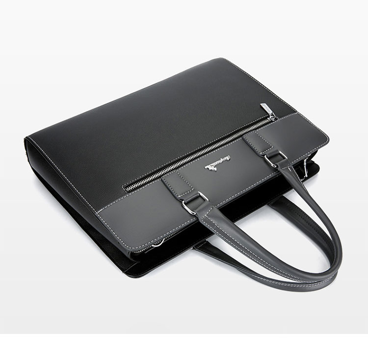 Whatna ビジネスバッグ メンズ 2wayショルダー 手提げ 厚手 レザー 大容量 ブリーフケース A4 15.6インチPC対応 旅行 出張 通勤 通学 就活 面接 バッグ かばん 男性用 青 黒BNS6005-4