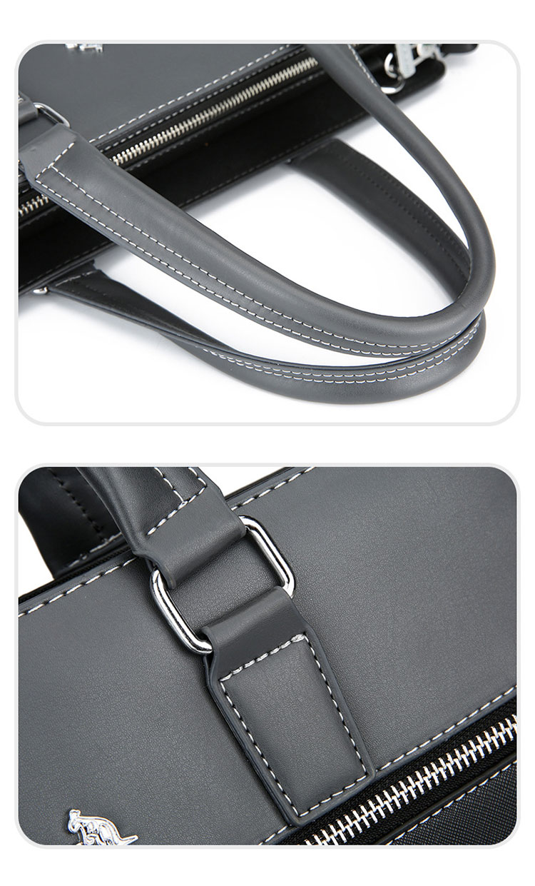 Whatna ビジネスバッグ メンズ 2wayショルダー 手提げ 厚手 レザー 大容量 ブリーフケース A4 15.6インチPC対応 旅行 出張 通勤 通学 就活 面接 バッグ かばん 男性用 青 黒BNS6005-12