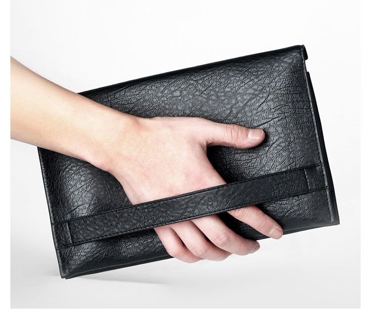 Whatna 3way 革 セカンドバッグ メンズ バッグ クラッチ バッグ 薄め3室仕切 厚手 レザー B5カード12 枚収納可 小銭入れ 札入れ 手持ちバッグ 結婚式 バッグ フォーマル ビジネス 冠婚葬祭 バッグ 男性用 紳士用 黒-8