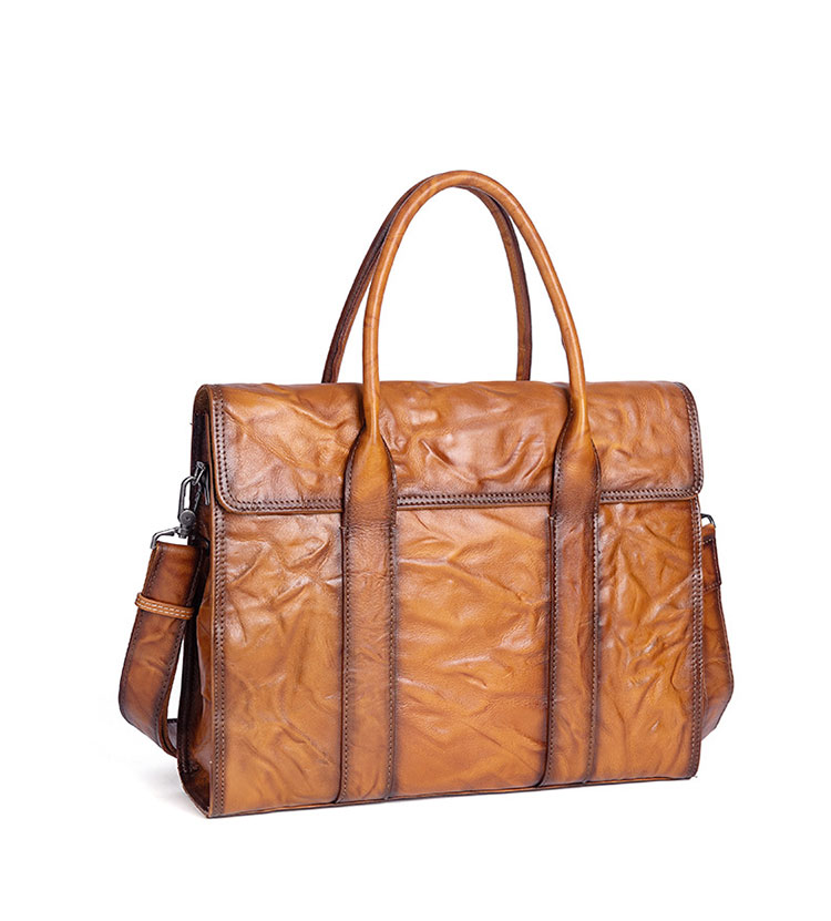 Whatna アンティーク風合い鞣し天 然 牛革 ビジネスバッグメンズ 2way ショルダー 手提げバッグブリーフケース2室仕切 15.6インチPC対応 旅行 出張 通勤 通学 就活 面接 バッグ かばん 男性用13746-1