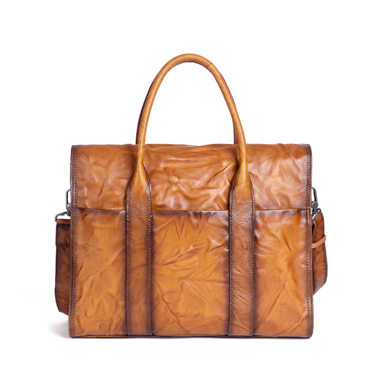 Whatna アンティーク風合い鞣し天 然 牛革 ビジネスバッグメンズ 2way ショルダー 手提げバッグブリーフケース2室仕切 15.6インチPC対応 旅行 出張 通勤 通学 就活 面接 バッグ かばん 男性用13746-2