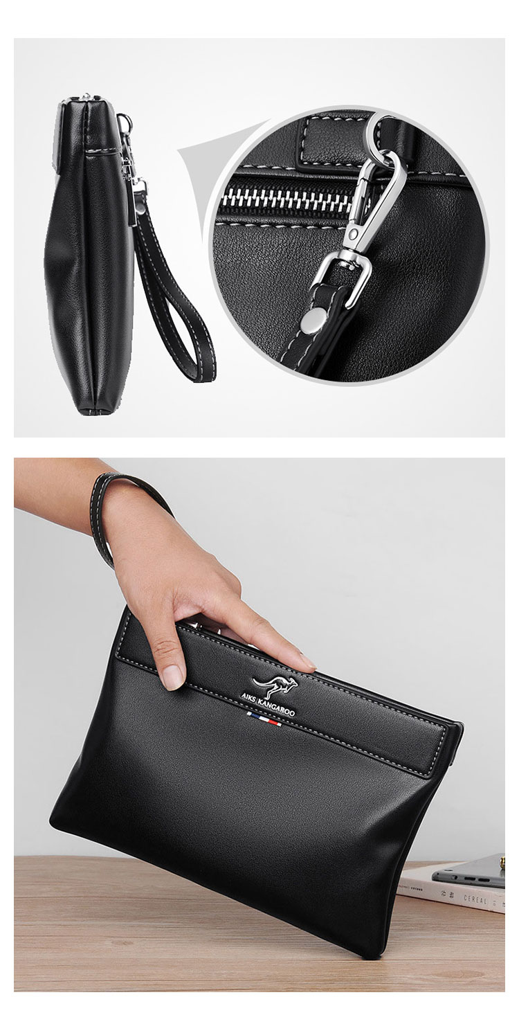 Whatna 2way 革 セカンドバッグ メンズ バッグ クラッチ バッグ 厚手 レザー B5カード6 枚収納可 小銭入れ 札入れ手持ちバッグ 結婚式 バッグ フォーマル  ビジネス 冠婚葬祭 バッグ 男性用 紳士用 黒 1202-3