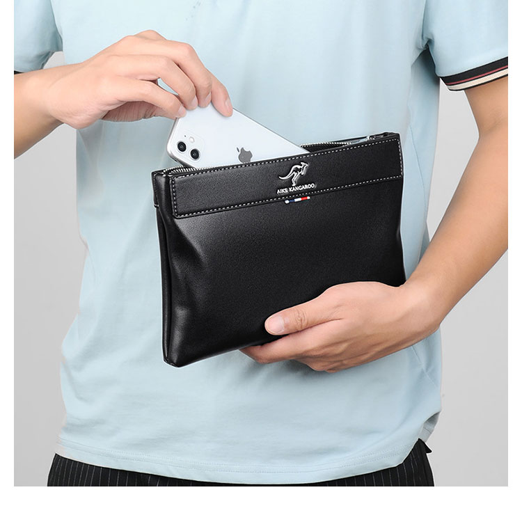 Whatna 2way 革 セカンドバッグ メンズ バッグ クラッチ バッグ 厚手 レザー B5カード6 枚収納可 小銭入れ 札入れ手持ちバッグ 結婚式 バッグ フォーマル  ビジネス 冠婚葬祭 バッグ 男性用 紳士用 黒 1202-5